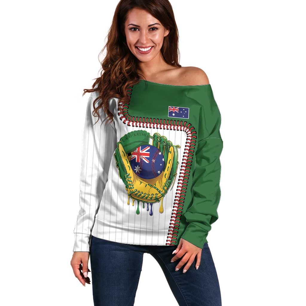 Custom Dripping Baseball Australia Off Shoulder Sweater