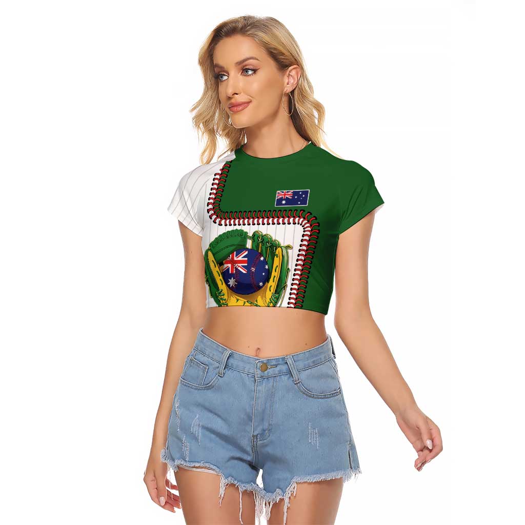 Custom Dripping Baseball Australia Raglan Cropped T Shirt
