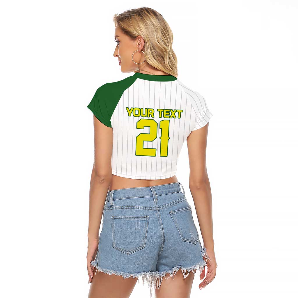 Custom Dripping Baseball Australia Raglan Cropped T Shirt