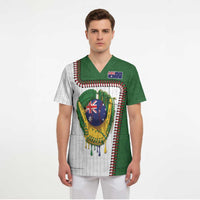 Custom Dripping Baseball Australia Scrub Top