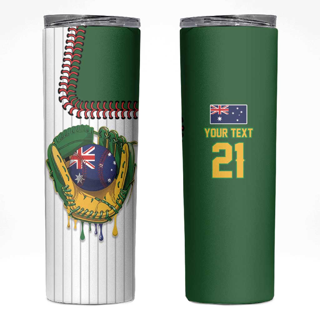 Custom Dripping Baseball Australia Skinny Tumbler