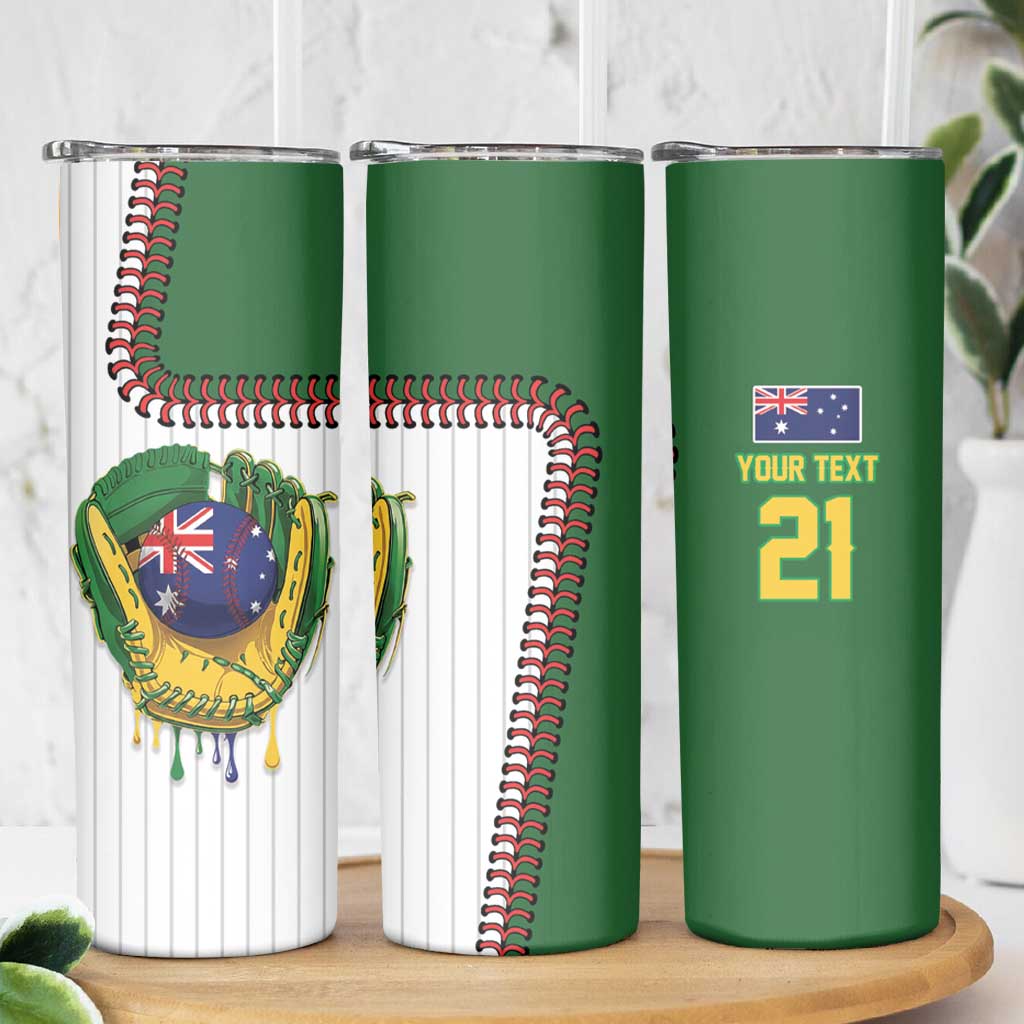Custom Dripping Baseball Australia Skinny Tumbler