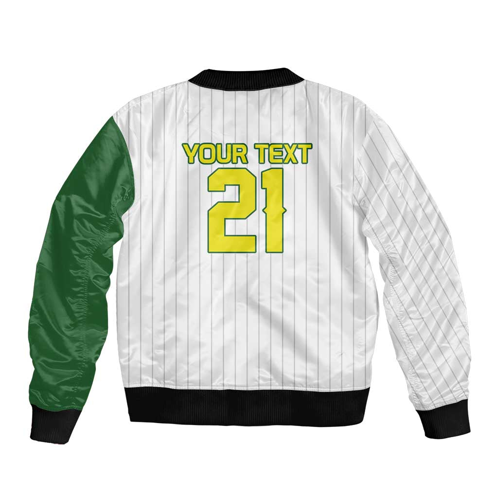 Custom Dripping Baseball Australia Sleeve Zip Bomber Jacket