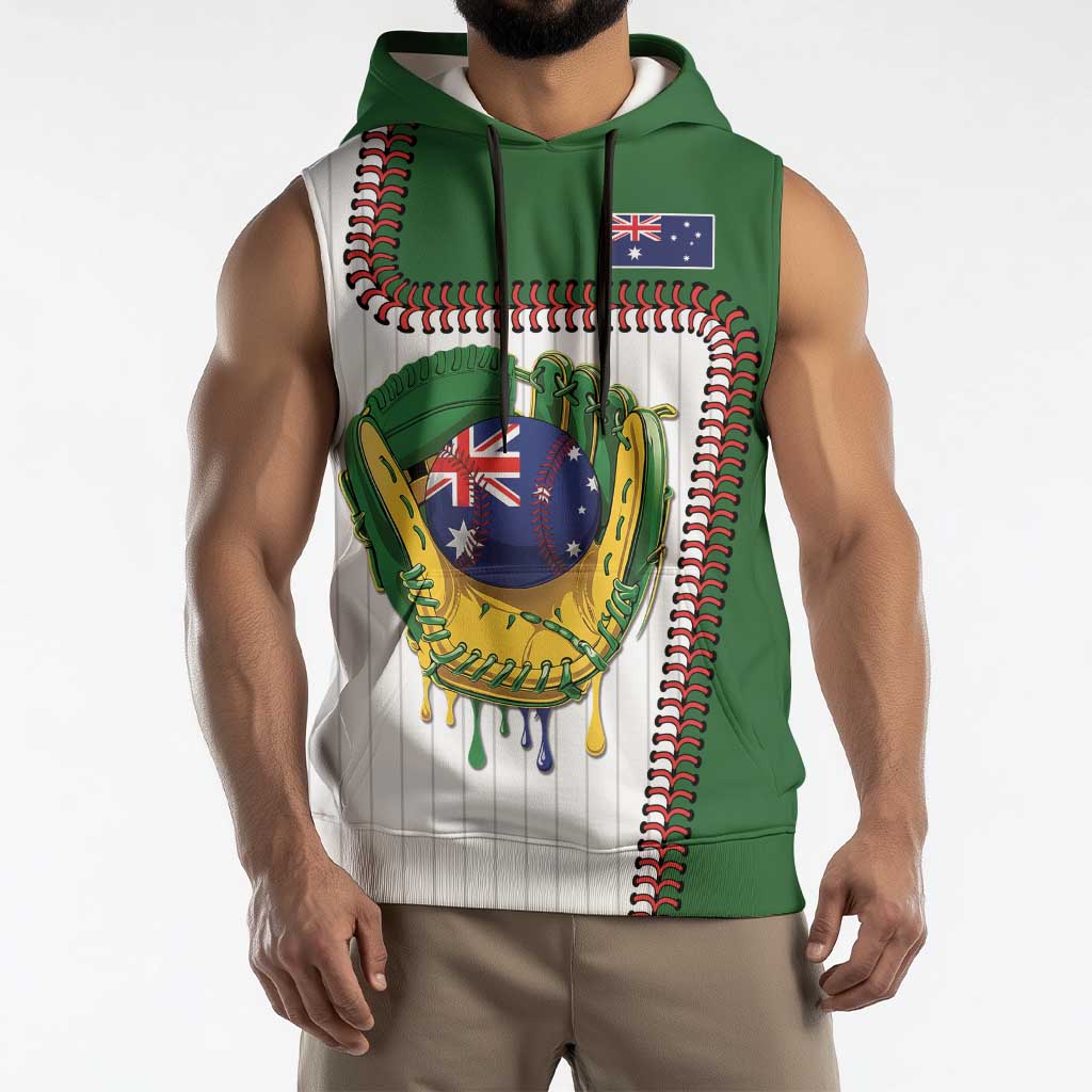 Custom Dripping Baseball Australia Sleeveless Hoodie