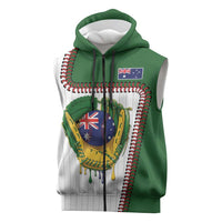 Custom Dripping Baseball Australia Sleeveless Zip Hoodie