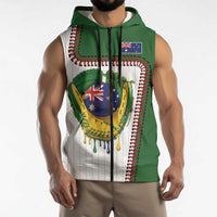 Custom Dripping Baseball Australia Sleeveless Zip Hoodie