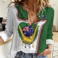 Custom Dripping Baseball Australia Women Casual Shirt