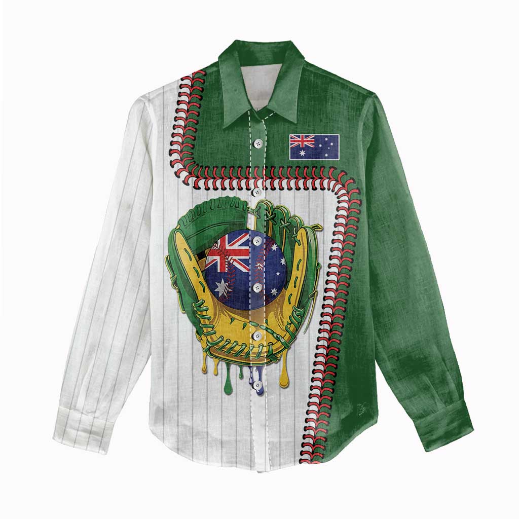 Custom Dripping Baseball Australia Women Casual Shirt