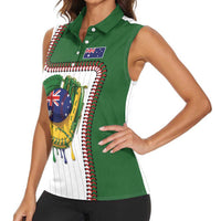 Custom Dripping Baseball Australia Women Sleeveless Polo Shirt