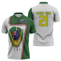 Custom Dripping Baseball Australia Zipper Polo Shirt