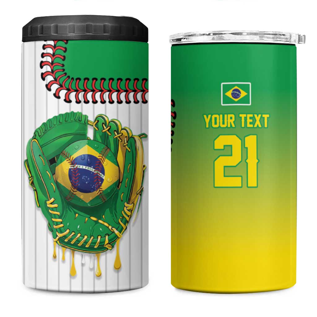 Custom Dripping Baseball Brazil 4 in 1 Can Cooler Tumbler