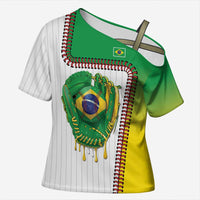 Custom Dripping Baseball Brazil Cross Shoulder Shirt
