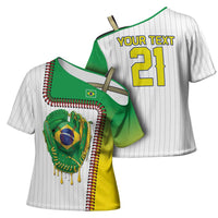Custom Dripping Baseball Brazil Cross Shoulder Shirt