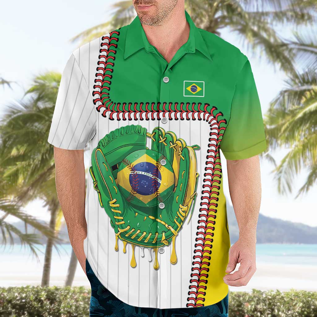 Custom Dripping Baseball Brazil Hawaiian Shirt