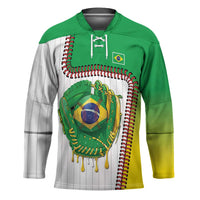 Custom Dripping Baseball Brazil Hockey Jersey