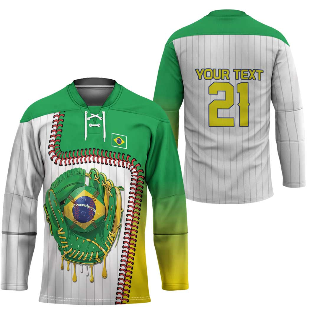 Custom Dripping Baseball Brazil Hockey Jersey