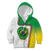 Custom Dripping Baseball Brazil Kid Hoodie