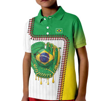 Custom Dripping Baseball Brazil Kid Polo Shirt