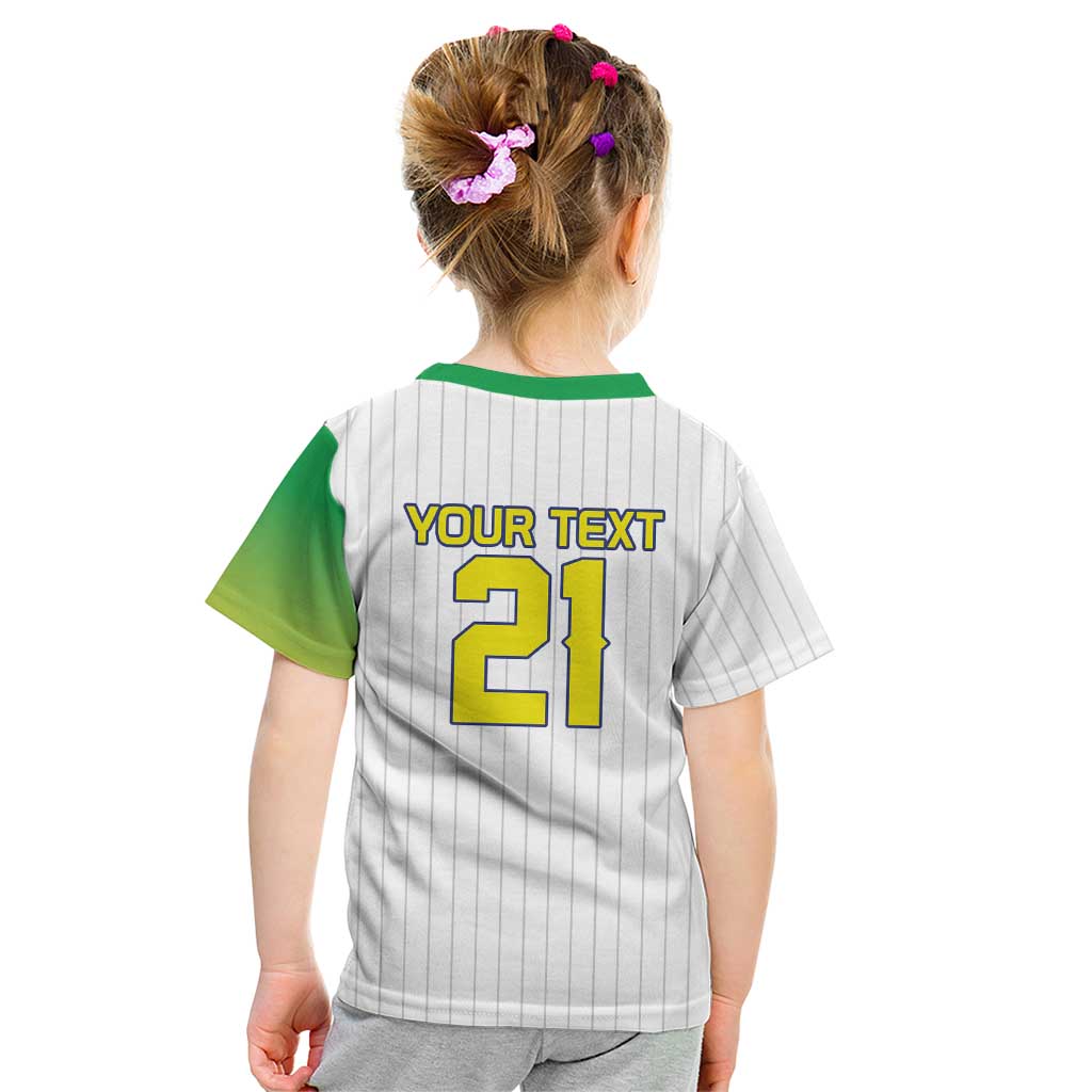Custom Dripping Baseball Brazil Kid T Shirt