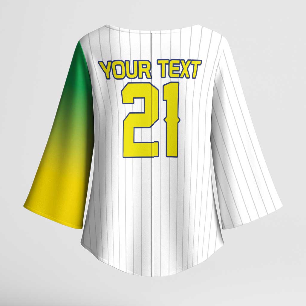 Custom Dripping Baseball Brazil Kimono Sleeve Blouse