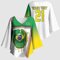 Custom Dripping Baseball Brazil Kimono Sleeve Blouse