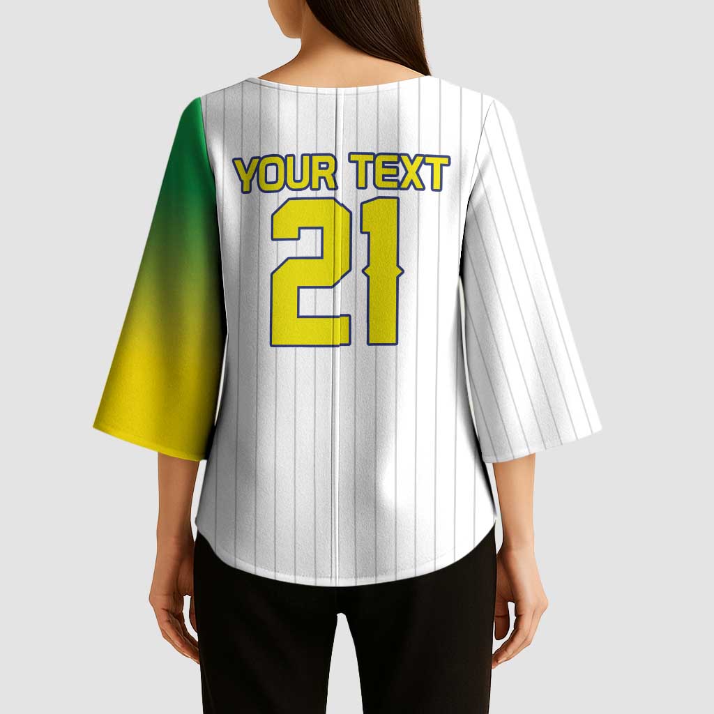Custom Dripping Baseball Brazil Kimono Sleeve Blouse