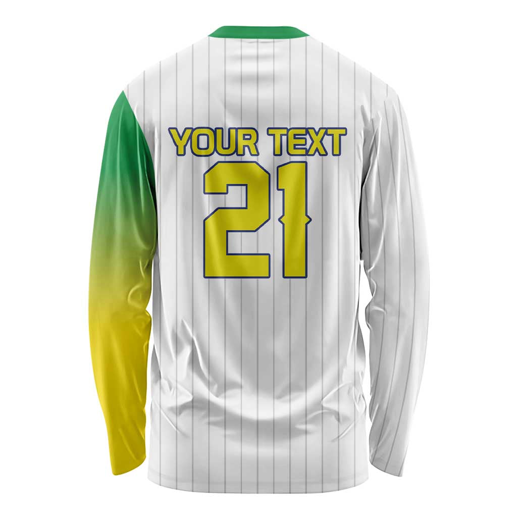 Custom Dripping Baseball Brazil Long Sleeve Shirt