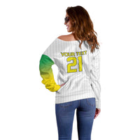 Custom Dripping Baseball Brazil Off Shoulder Sweater