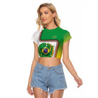 Custom Dripping Baseball Brazil Raglan Cropped T Shirt
