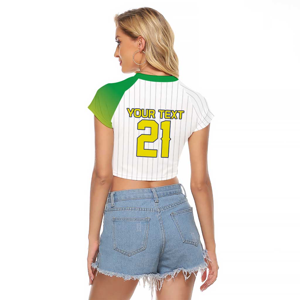 Custom Dripping Baseball Brazil Raglan Cropped T Shirt