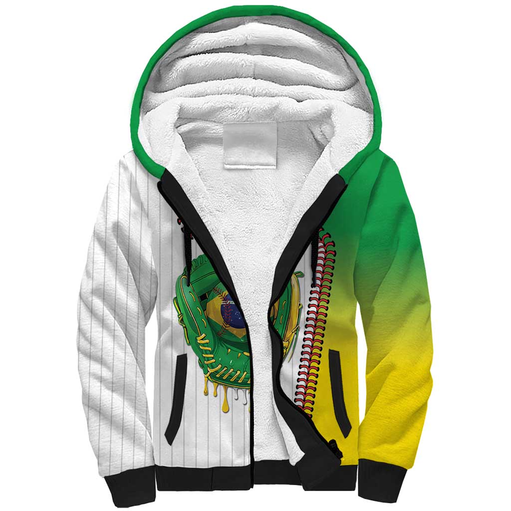 Custom Dripping Baseball Brazil Sherpa Hoodie
