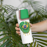 Custom Dripping Baseball Brazil Skinny Tumbler