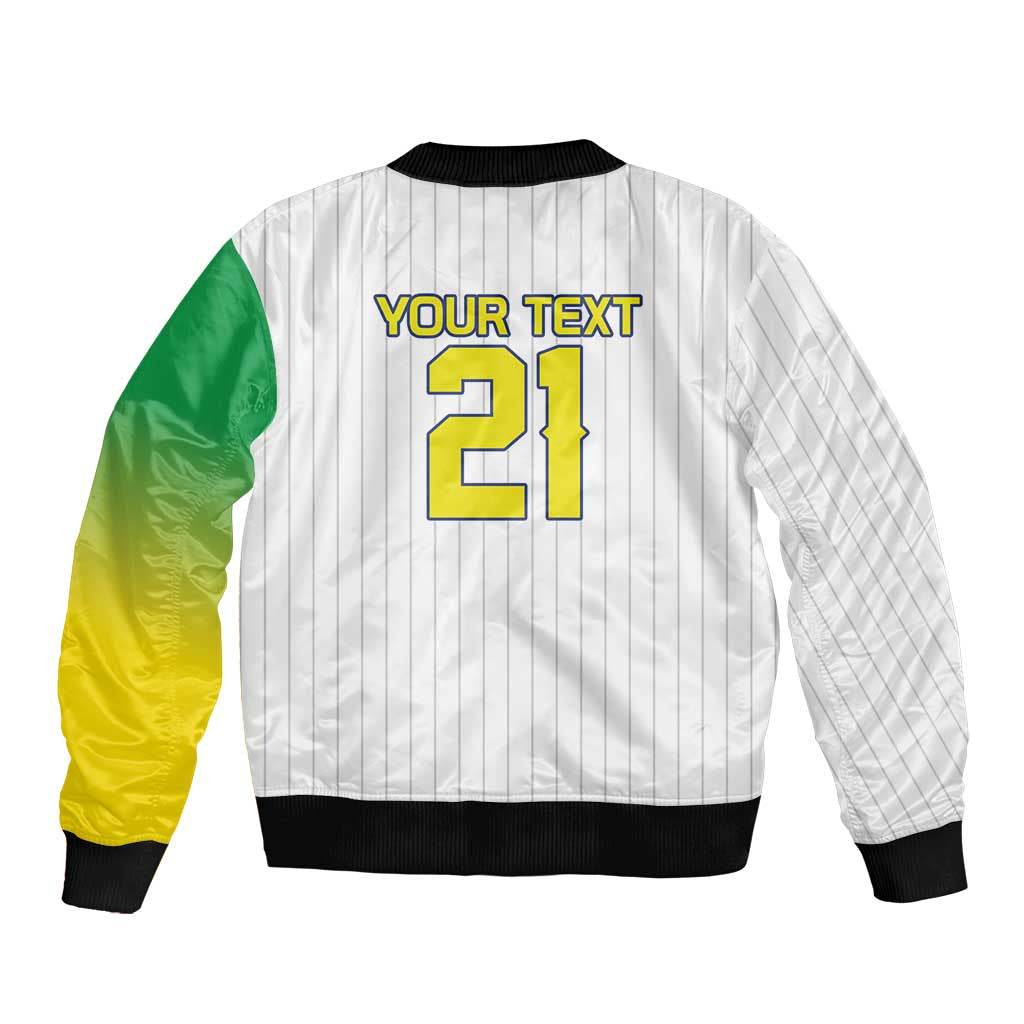 Custom Dripping Baseball Brazil Sleeve Zip Bomber Jacket