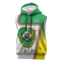 Custom Dripping Baseball Brazil Sleeveless Hoodie