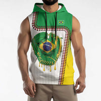 Custom Dripping Baseball Brazil Sleeveless Hoodie
