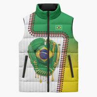 Custom Dripping Baseball Brazil Sleeveless Puffer Jacket
