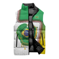 Custom Dripping Baseball Brazil Sleeveless Puffer Jacket