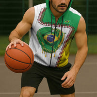 Custom Dripping Baseball Brazil Sleeveless Zip Hoodie