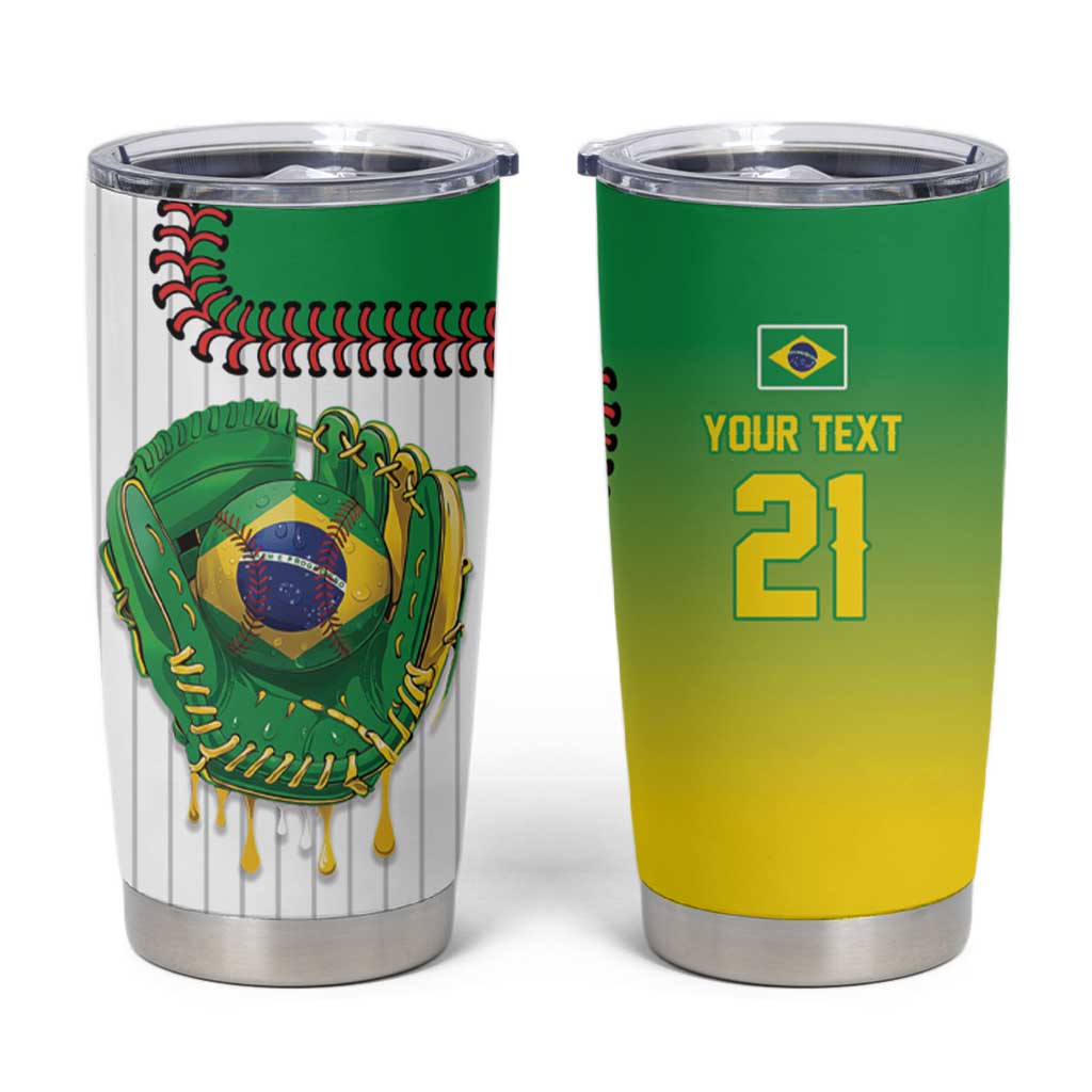 Custom Dripping Baseball Brazil Tumbler Cup