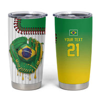 Custom Dripping Baseball Brazil Tumbler Cup