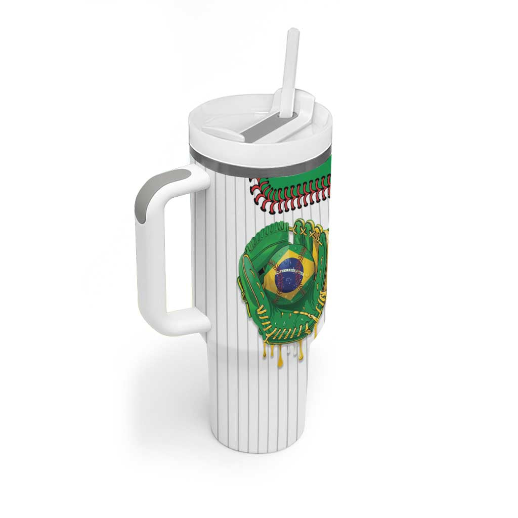 Custom Dripping Baseball Brazil Tumbler With Handle