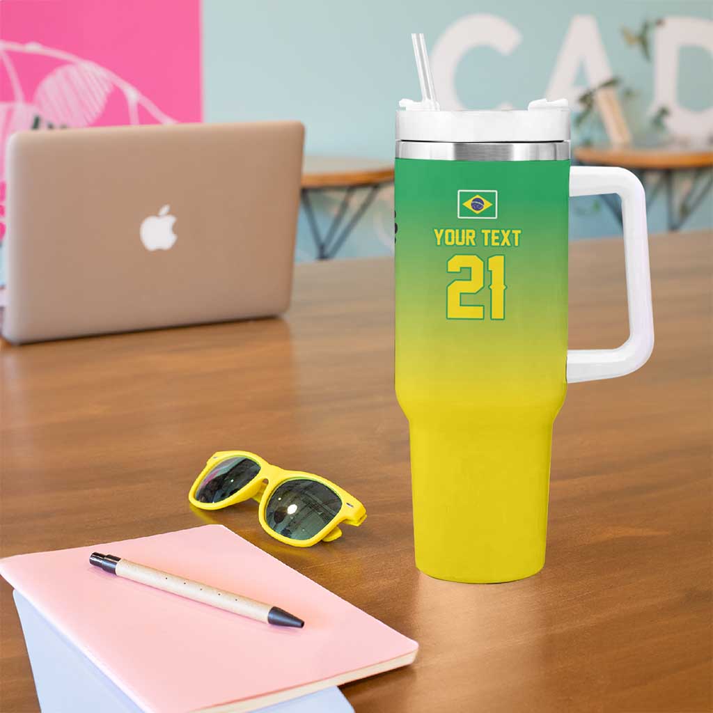 Custom Dripping Baseball Brazil Tumbler With Handle