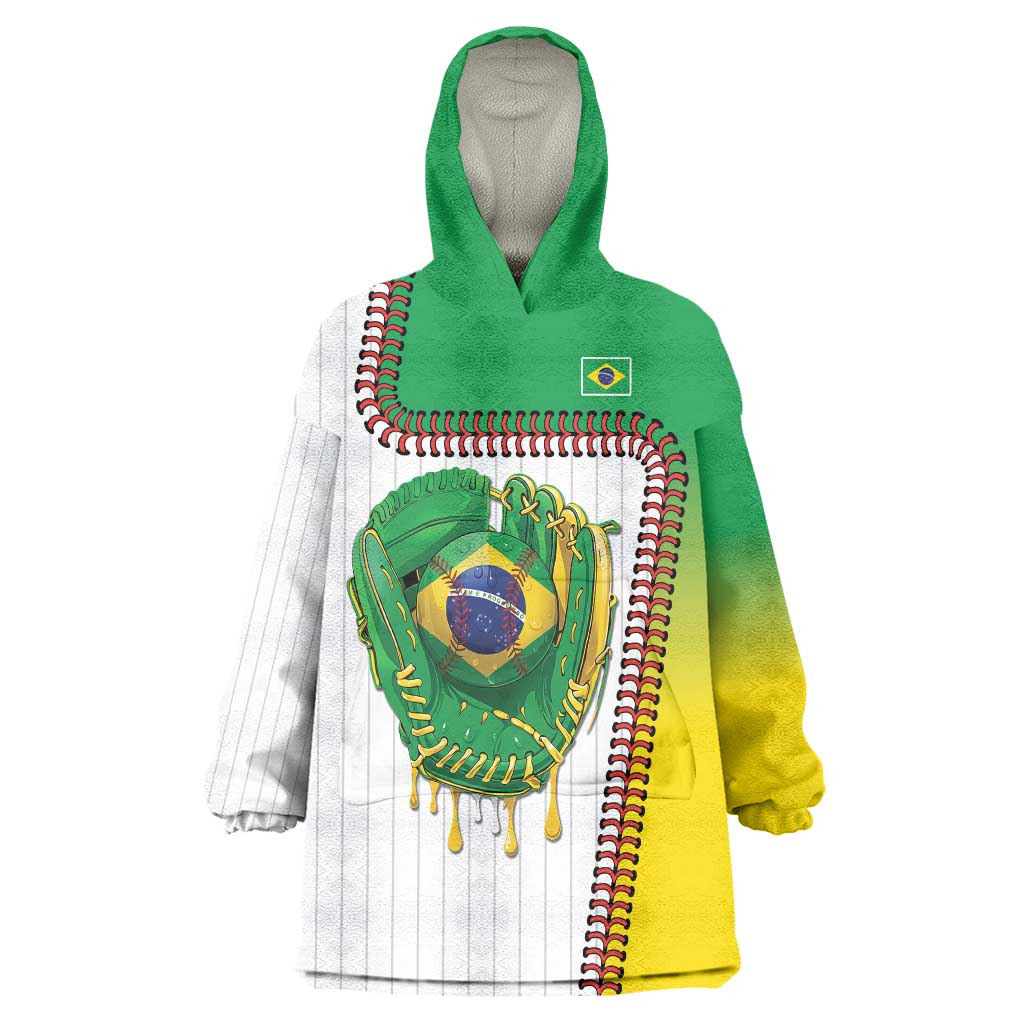 Custom Dripping Baseball Brazil Wearable Blanket Hoodie