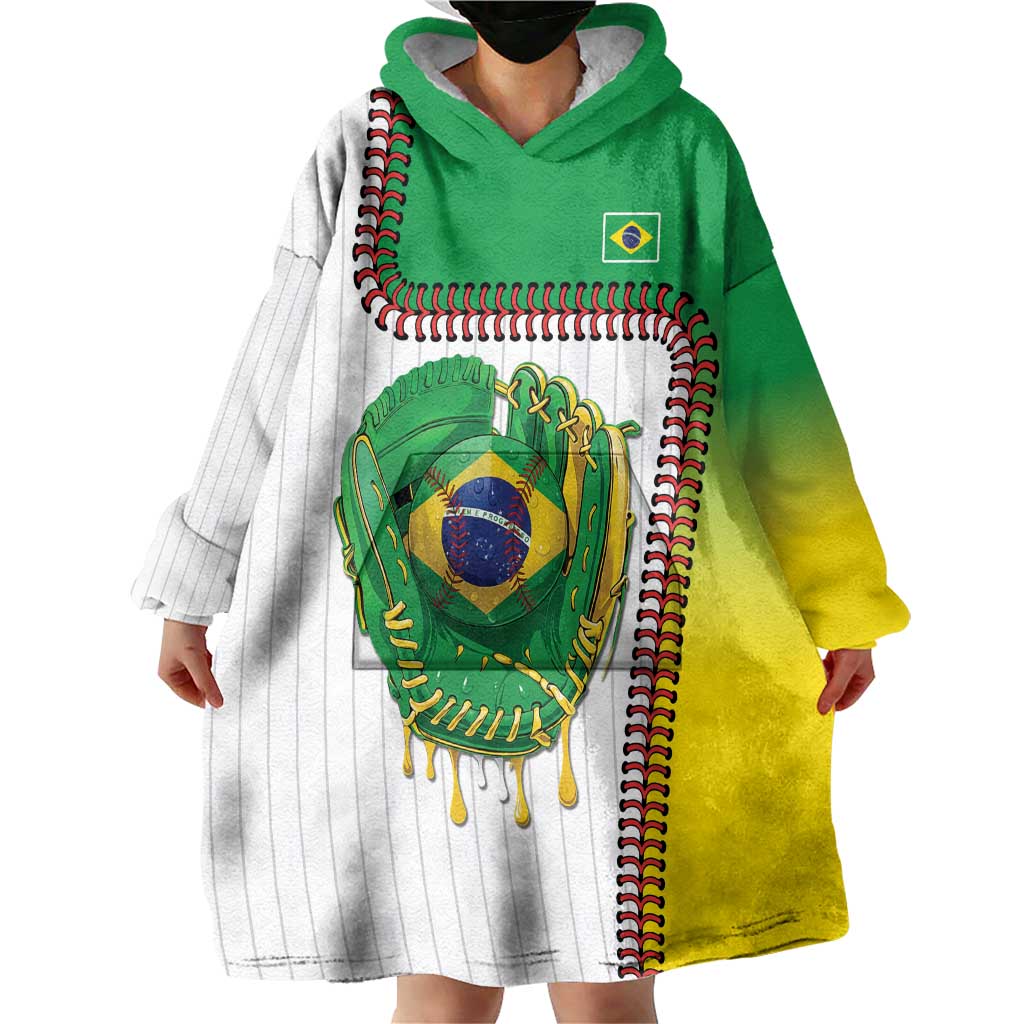 Custom Dripping Baseball Brazil Wearable Blanket Hoodie