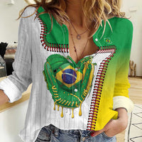 Custom Dripping Baseball Brazil Women Casual Shirt
