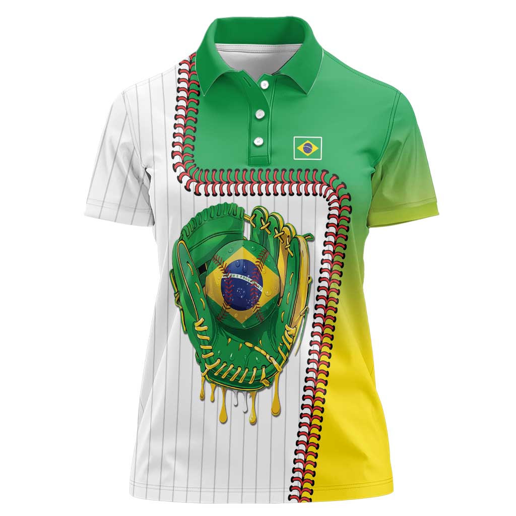 Custom Dripping Baseball Brazil Women Polo Shirt