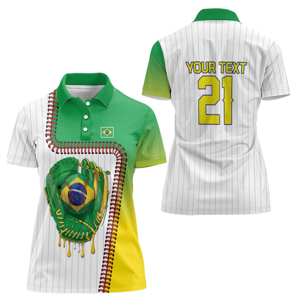 Custom Dripping Baseball Brazil Women Polo Shirt