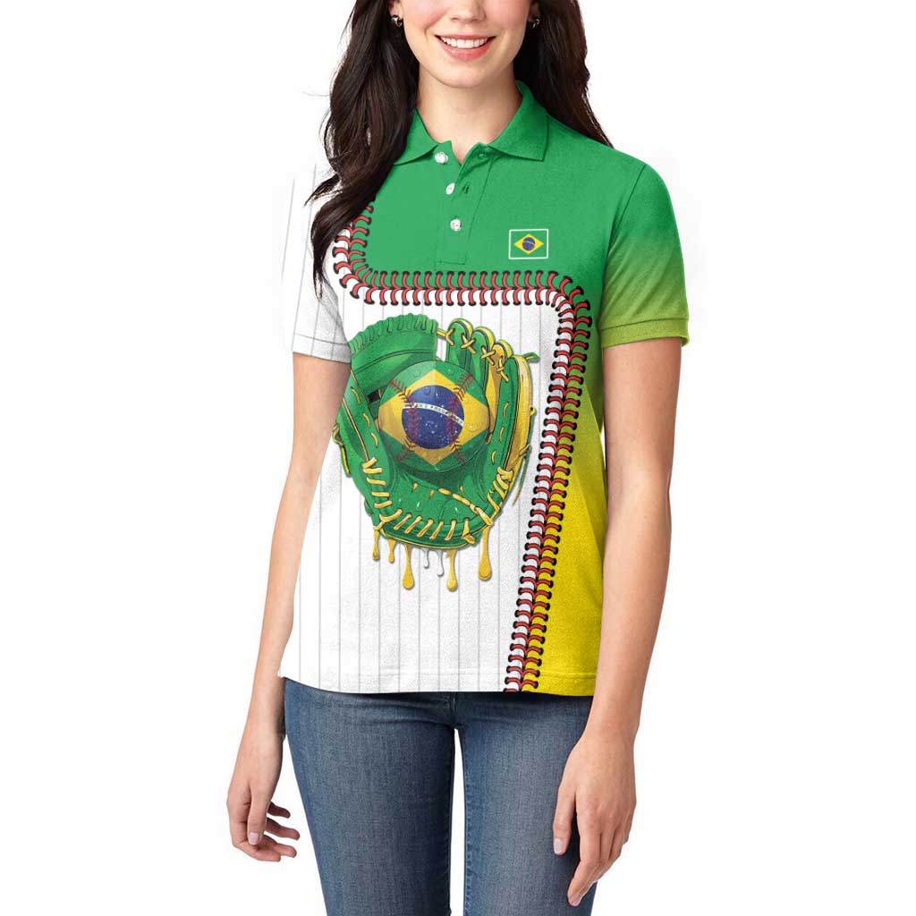 Custom Dripping Baseball Brazil Women Polo Shirt