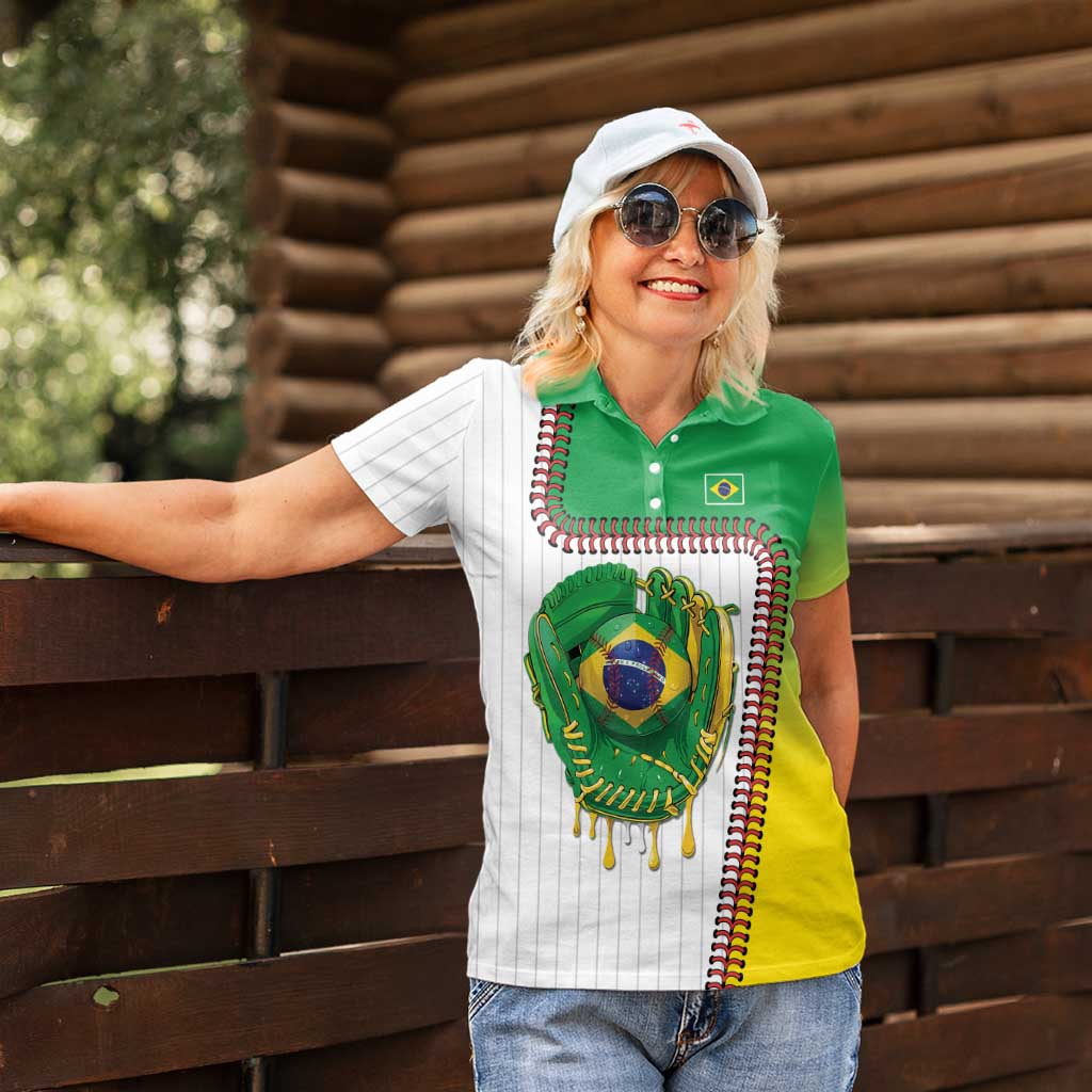Custom Dripping Baseball Brazil Women Polo Shirt