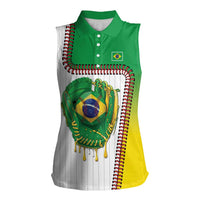 Custom Dripping Baseball Brazil Women Sleeveless Polo Shirt